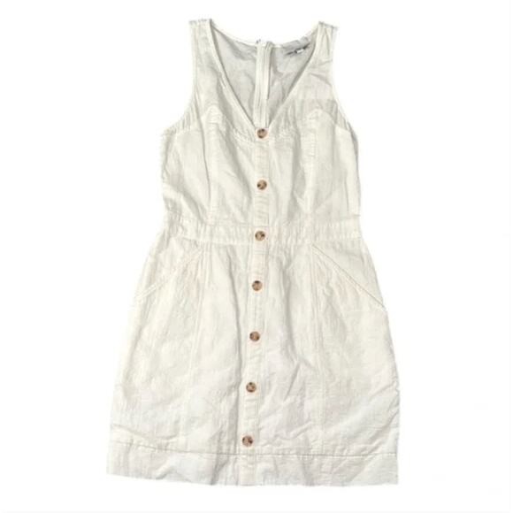 Anthropologie Greylin White Cotton Button Down Dress Sz XS - Picture 1 of 4